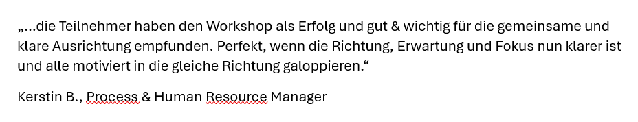 Feedback Kerstin über Team Workshop für Führungskräfte